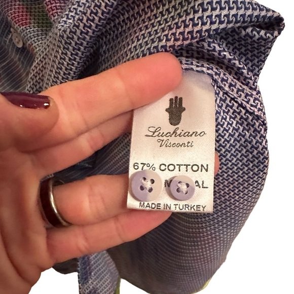 NEW Luciano Visconti Black, Multi-colored with flip cuffs, Men’s, Size Small - Picture 8 of 12